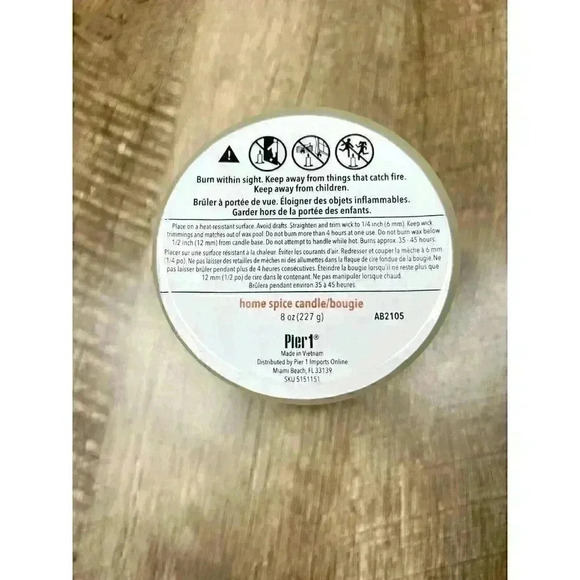 Pier 1 Imports Home Spice Candle Single Wick 8oz Soy Boxed Exclusive Batch NEW - Picture 3 of 7